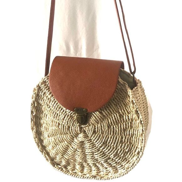 Raffia Large Straw crossbody bag - Picture 3 of 9